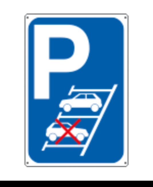 Cartello 'parcheggiare in retromarcia'