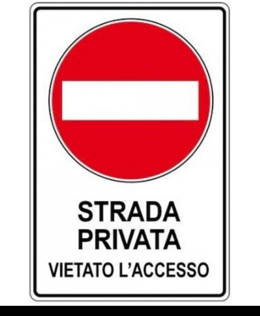 Cartello in lamiera rifrangente  Strada privata vietato l'accesso