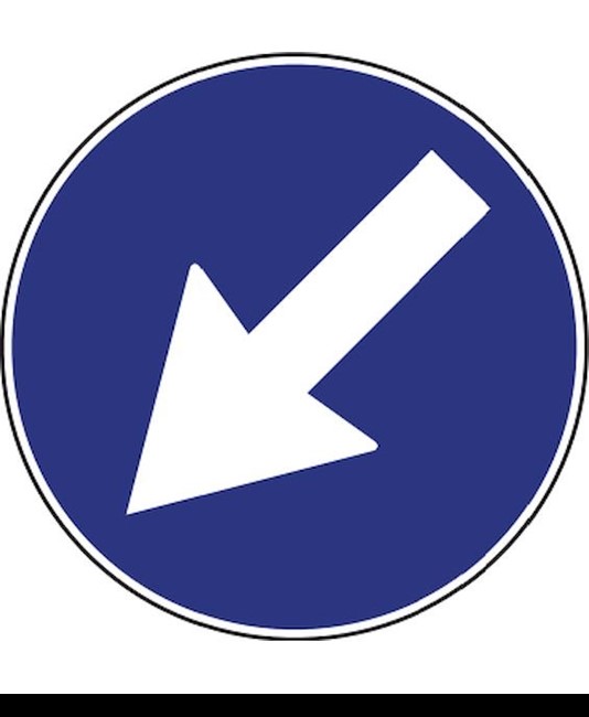 Cartello obbligo passaggio a sinistra