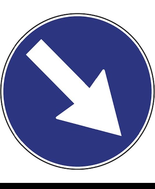 Cartello obbligo passaggio a destra