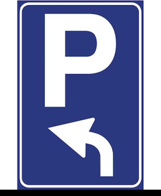 Cartello stradale parcheggio avanti a sinistra  60x90 cm
