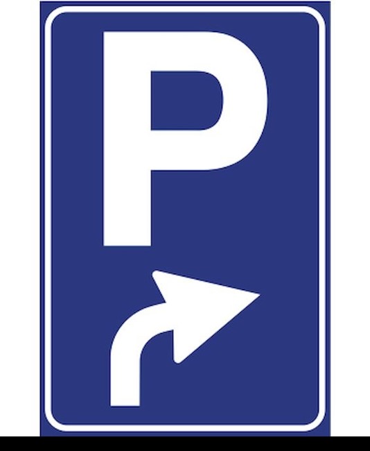 Cartello parcheggio avanti a destra  60x90 cm