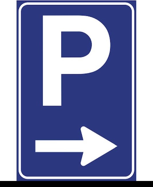 Cartello parcheggio a destra 60x90 cm