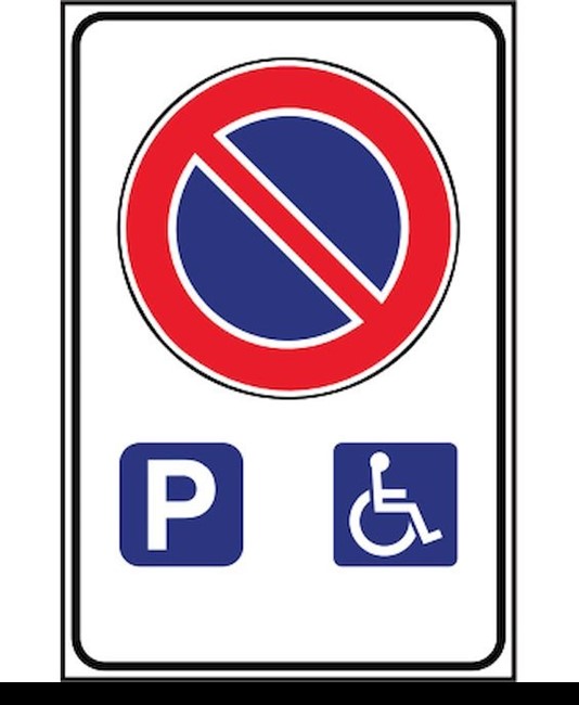 Cartello divieto di sosta eccetto disabili