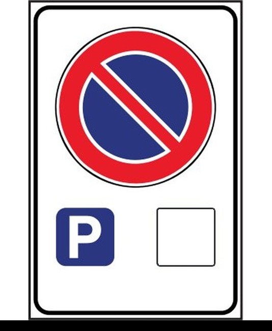 Cartello divieto di sosta con indicazione parcheggio