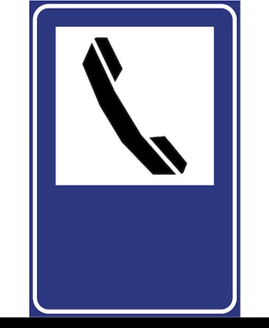 Cartello stradale telefono di emergenza
