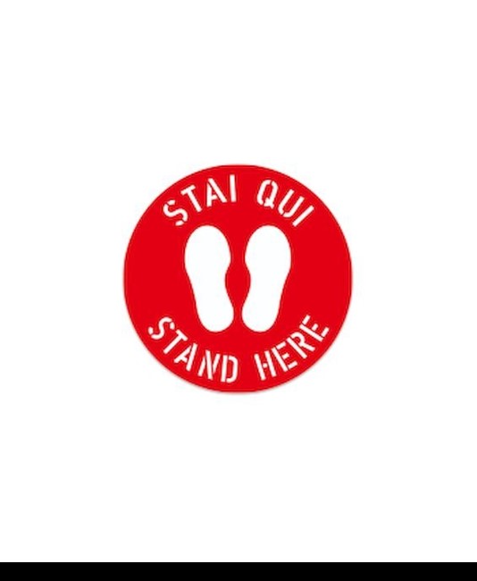 bolli adesivi  'Stai qui - stand here'