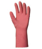 Ingrandisci 100 paia di guanti in lattice antiscivolo colore rosa interno floccato.
