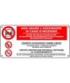 etichette adesive 'non usare l'ascensore in caso d'incendio' 4 lingue con simboli