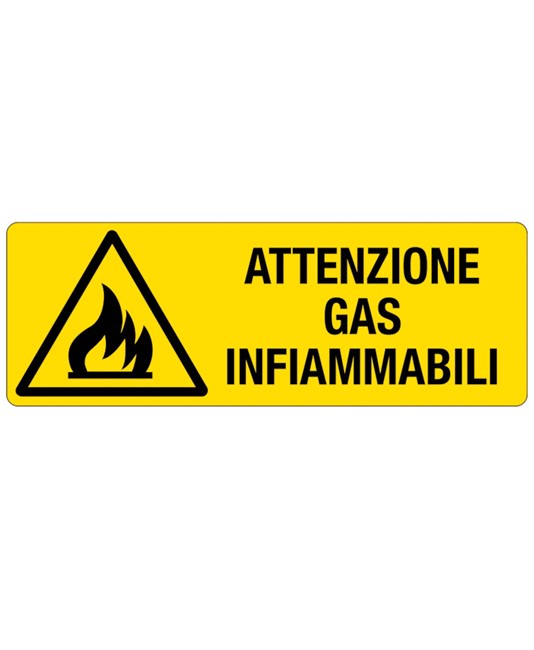 etichette adesive 'attenzione gas infiammabili'