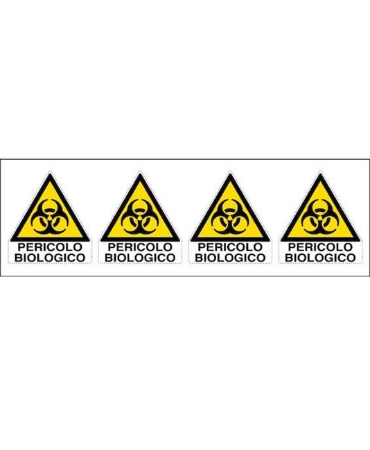 Adesivo 'pericolo biologico' da 4 etichette