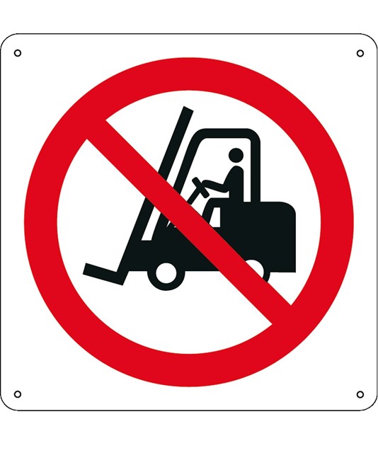 Cartello vietato  l'acceso ai carrelli elevatori e altri veicoli industriali
