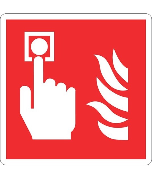 etichette adesive 'pulsante allarme antincendio' solo simbolo