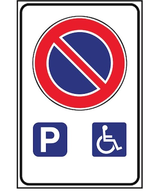 Cartello divieto di sosta eccetto disabili