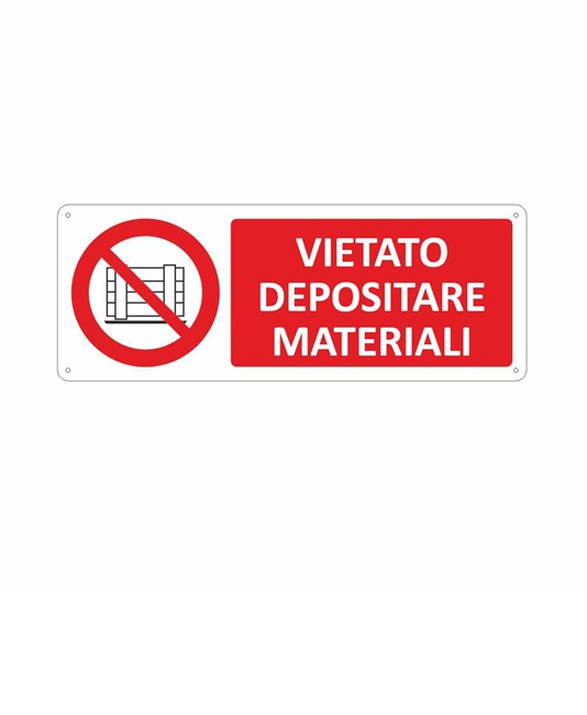 Cartello vietato  depositare materiali