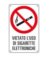 Cartello di divieto 'vietato l'uso di sigarette elettroniche'